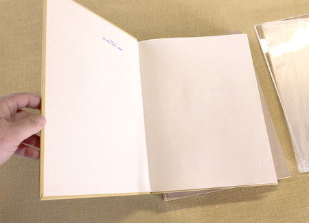 Inspecting the front endpaper