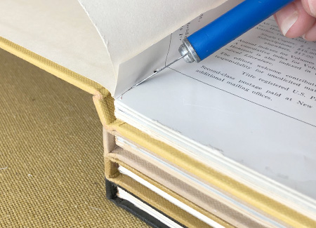 Cutting the front endpaper
