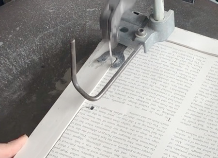 Cutting around the rest of the book stack