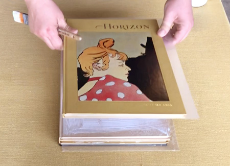 Stacking glued books