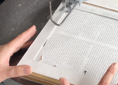 Letting the blade center the book