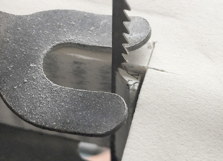 Cutting off the hanging corners