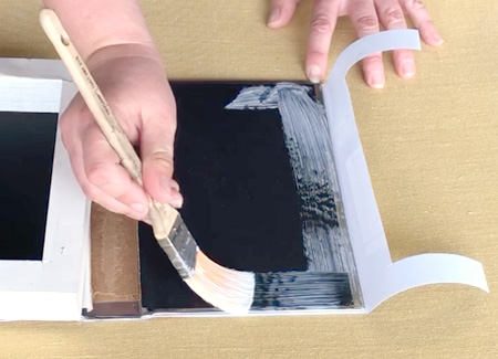 Gluing down the flap