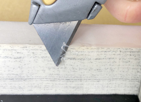 Trimming the inside glue