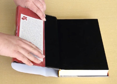 Pressing the flap down