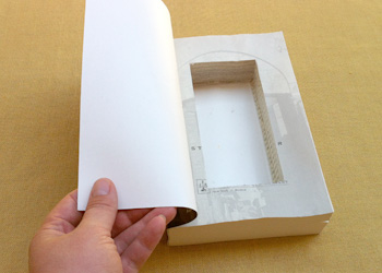 Inside a paperback book